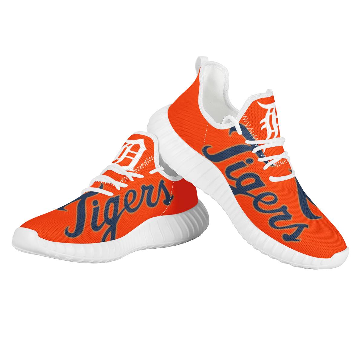 Women's Detroit Tigers Mesh Knit Sneakers/Shoes 006